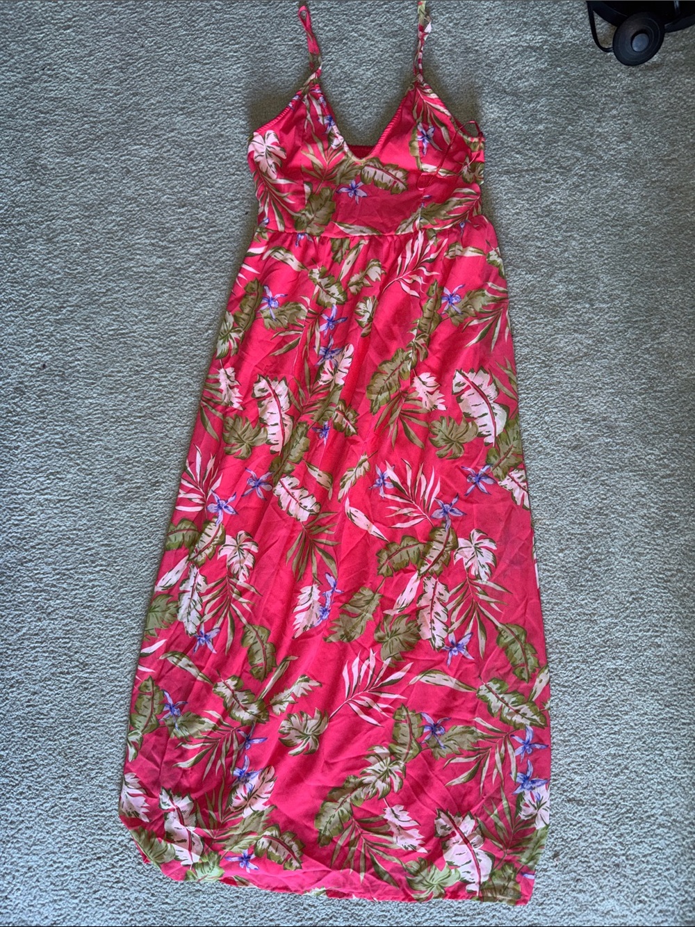 Japna Hot Pink Tropical Print Maxi Dress